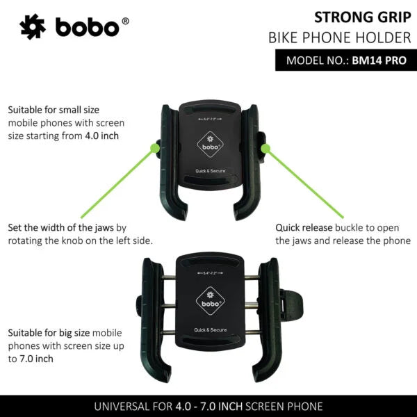 BOBO BM14 PRO Quick Release Bike Phone Holder with Vibration Controller