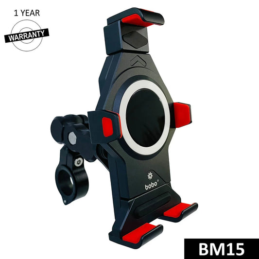 BOBO BM15 Heavy-Duty Anti-Vibration Bike Phone Holder – Metallic Build