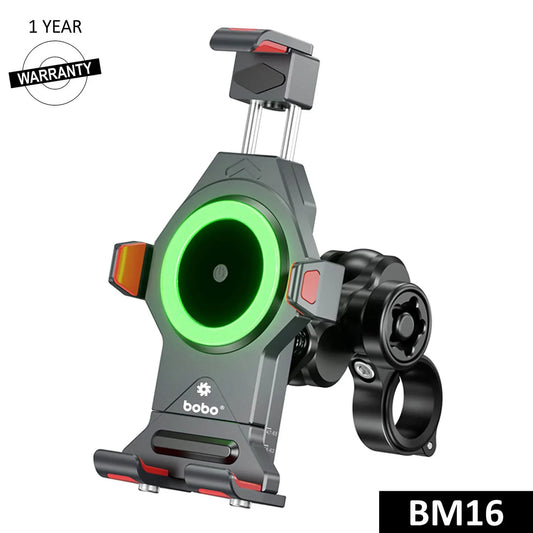 BOBO BM16 Anti-Vibration Bike Phone Mount with 15W Wireless Charging