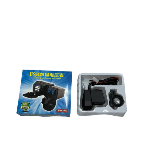 Dual USB Charger with Voltmeter – Universal for Motorcycles