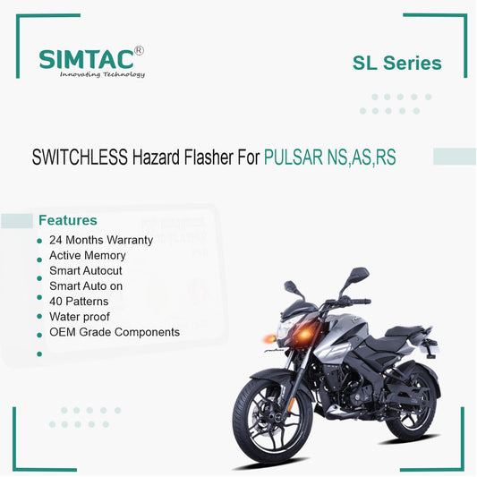 SWITCHLESS [V4.0] Bajaj Pulsar NS/AS - Compatible Simtac PNP Hazard Flasher/Adapter/Module - BJS-SL