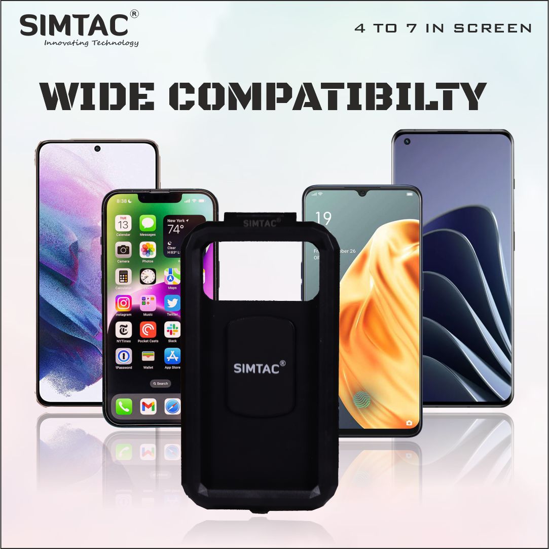 Simtac Waterproof Mobile Holder with Wireless Charger & USB-C for Bikes/Scooters | MHWPWC-15C