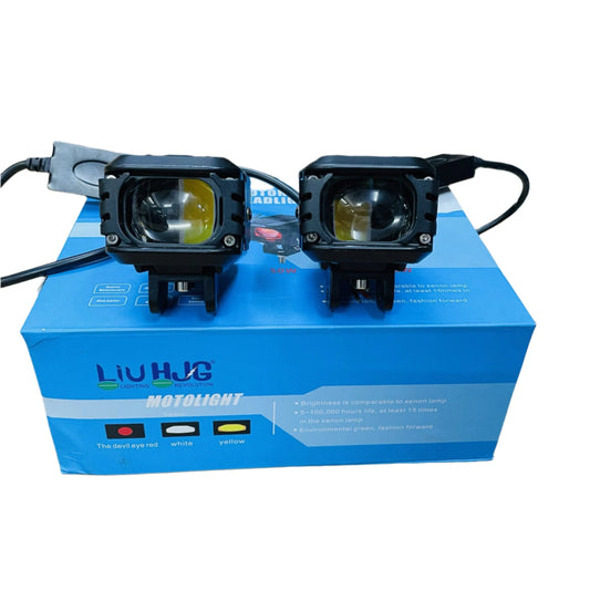 50W HJG Transformer Devil Fog Light – White/Yellow/Red Color Options with Clamps, Waterproof Light