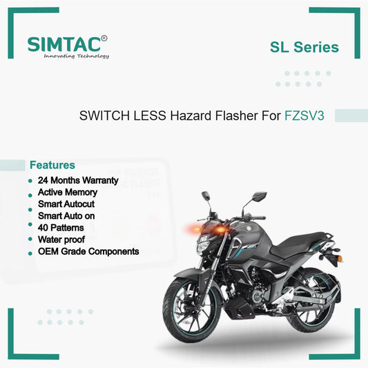 SWITCHLESS [V4.0] Yamaha FZS V3 - Compatible Simtac PNP Hazard Flasher/Adapter/Module - FZSV3-SL
