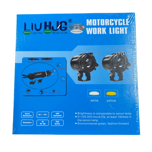 LIU HJG Original 80W Mini Mercedes Y Lens Ultra Wide LED Fog Lights – Dual Color White/Yellow, Pair with Optional Harness, Switch and Flasher
