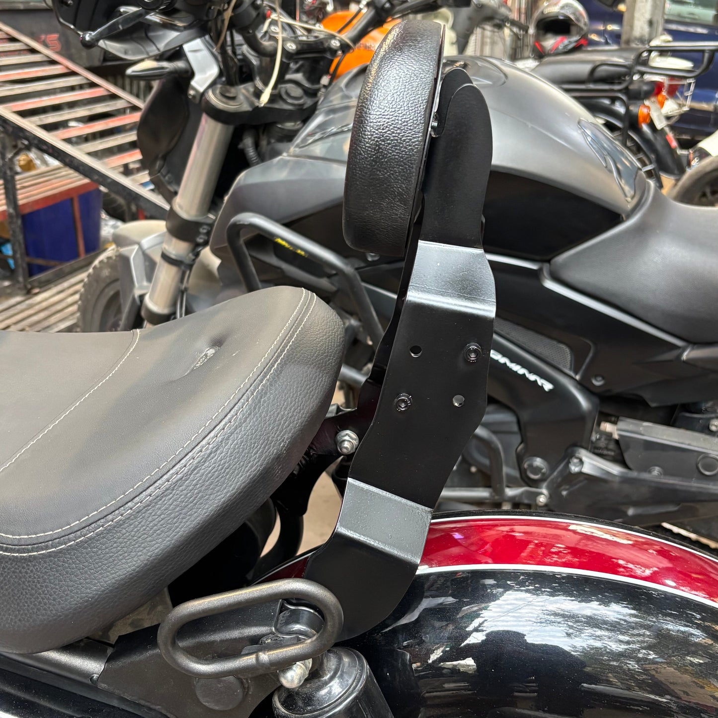 Premium Backrest with Cushion for Super Meteor 650, Shotgun 650, Goan Classic 350, Meteor 350 & Harley X440