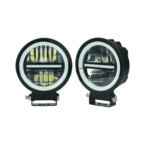 HJG 70W LED MINUS  Fog Lights with Red DRL for Bikes, Cars, Jeeps