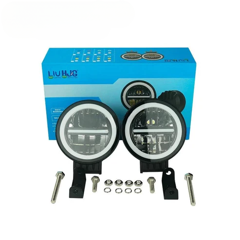 HJG 70W LED MINUS  Fog Lights with Red DRL for Bikes, Cars, Jeeps