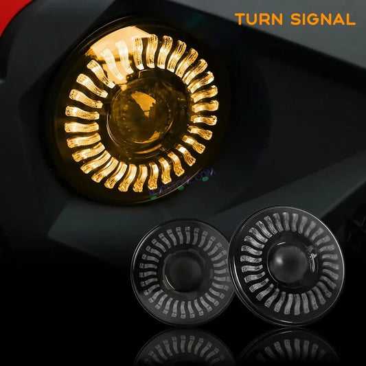 HJG 7 Inch White LED Headlight Chakra Headlight Assembly for Thar Royal Enfield | 75-120W CREE/Osram LED Chip Multi color Compatible with Royal Enfield, Jeep, Thar, Gypsy
