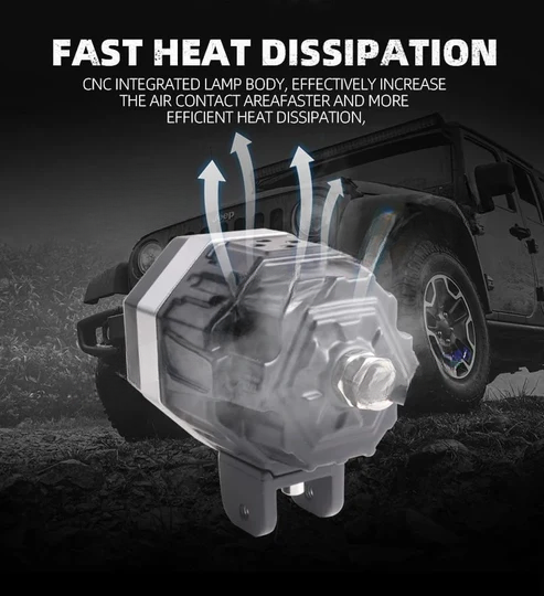 LIUHJG HJG HJG 125 Original Fog Light Hexagon HJG 125 Dual Lens 120W Foglight New Model with Power Adaptor Foglight Ultra Wide Dual Intensity LED Driving Fog Lights White/Yellow (2*60W = 120W Total) Universal For All Cars & Bikes