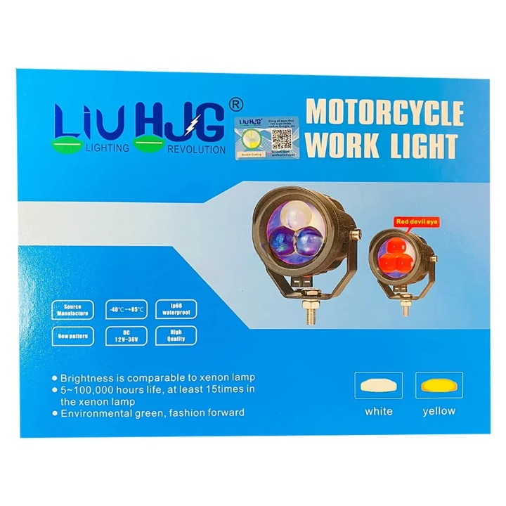 HJG 3 LED Projector Fog Light – 120W Ultra-Wide Dual Intensity for All Bikes & Cars