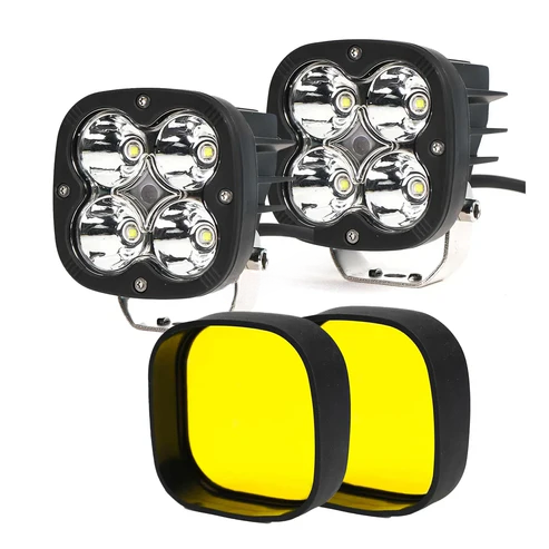 60 Watt HJG 4 LED CREE Fog Light – Auxiliary Light with Yellow Cover for All Motorcycles