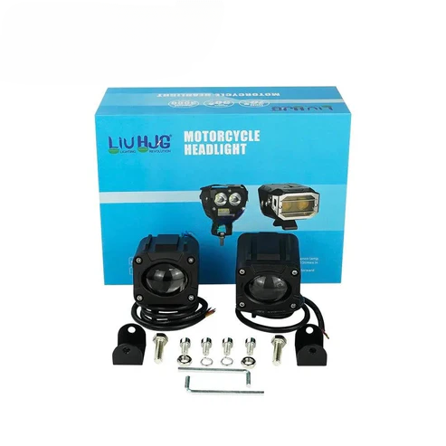 40W HJG Flashing Dual-Color LED Light – Universal for Motorcycles