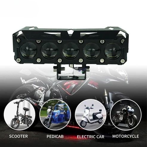HJG Future Eyes 5 Lens 150W Mega Drive Fog Light – Cool White LED for Bike/Car/Thar/Jeep (Pack of 2)