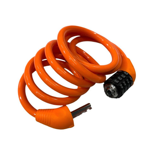 Orange Neon Cable Type Helmet Lock