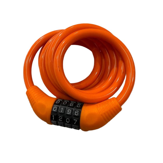 Orange Neon Cable Type Helmet Lock