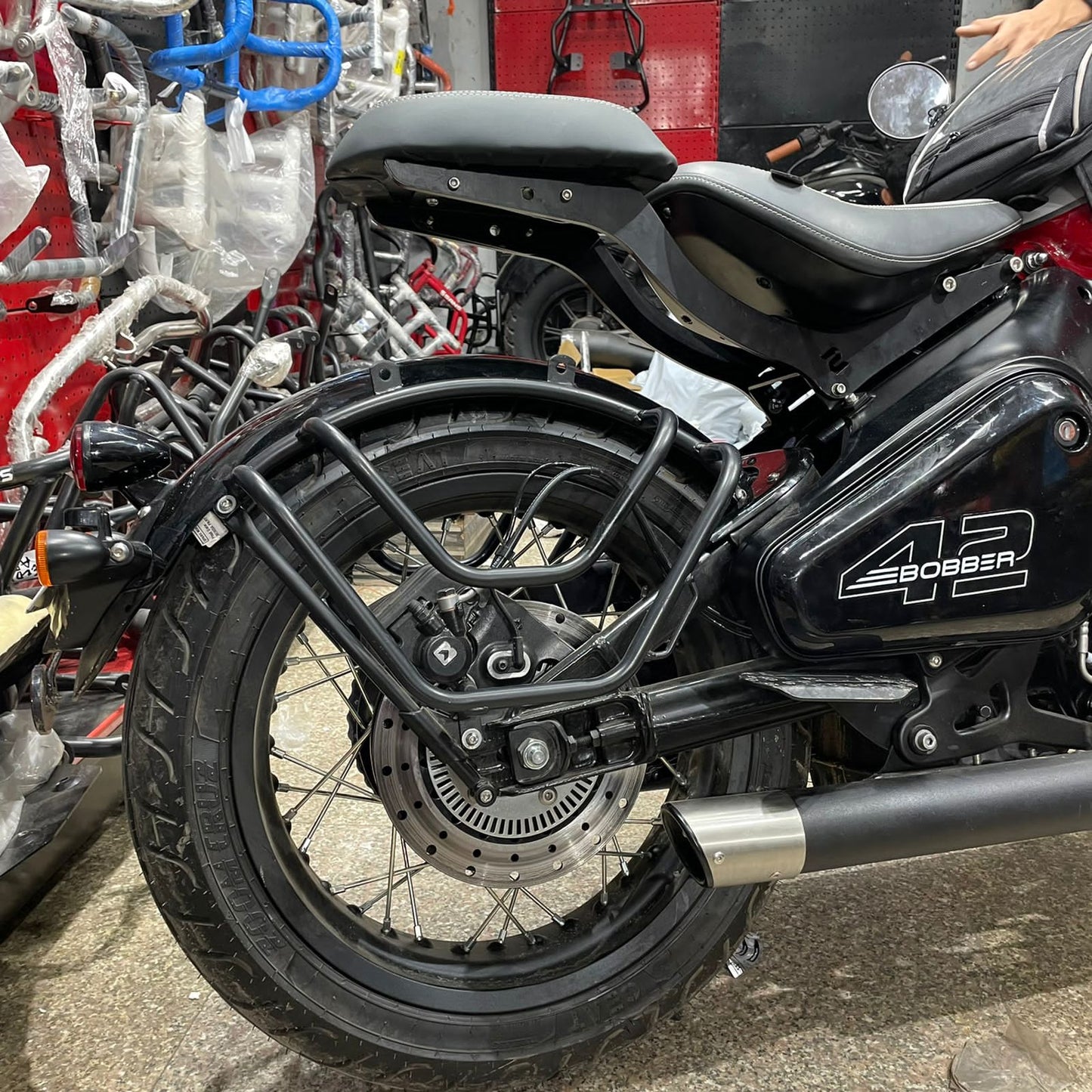 Premium Top Carrier with Saddle Stay for Jawa Perak & Jawa 42 Bobber - High Load Capacity