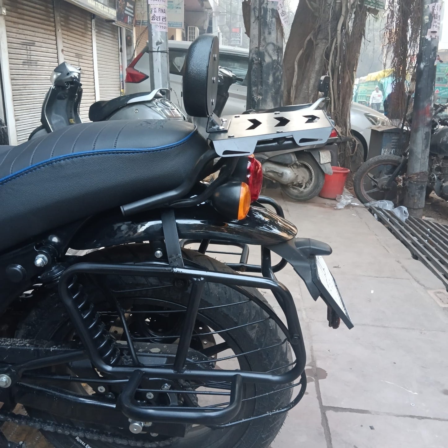 Top Rack with Cushion Backrest for Royal Enfield Hunter 350