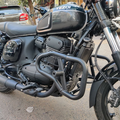 Special Edition Cross Crash Guard with Delrin Sliders (Round) for Jawa 42 Bobber & Jawa FJ T1