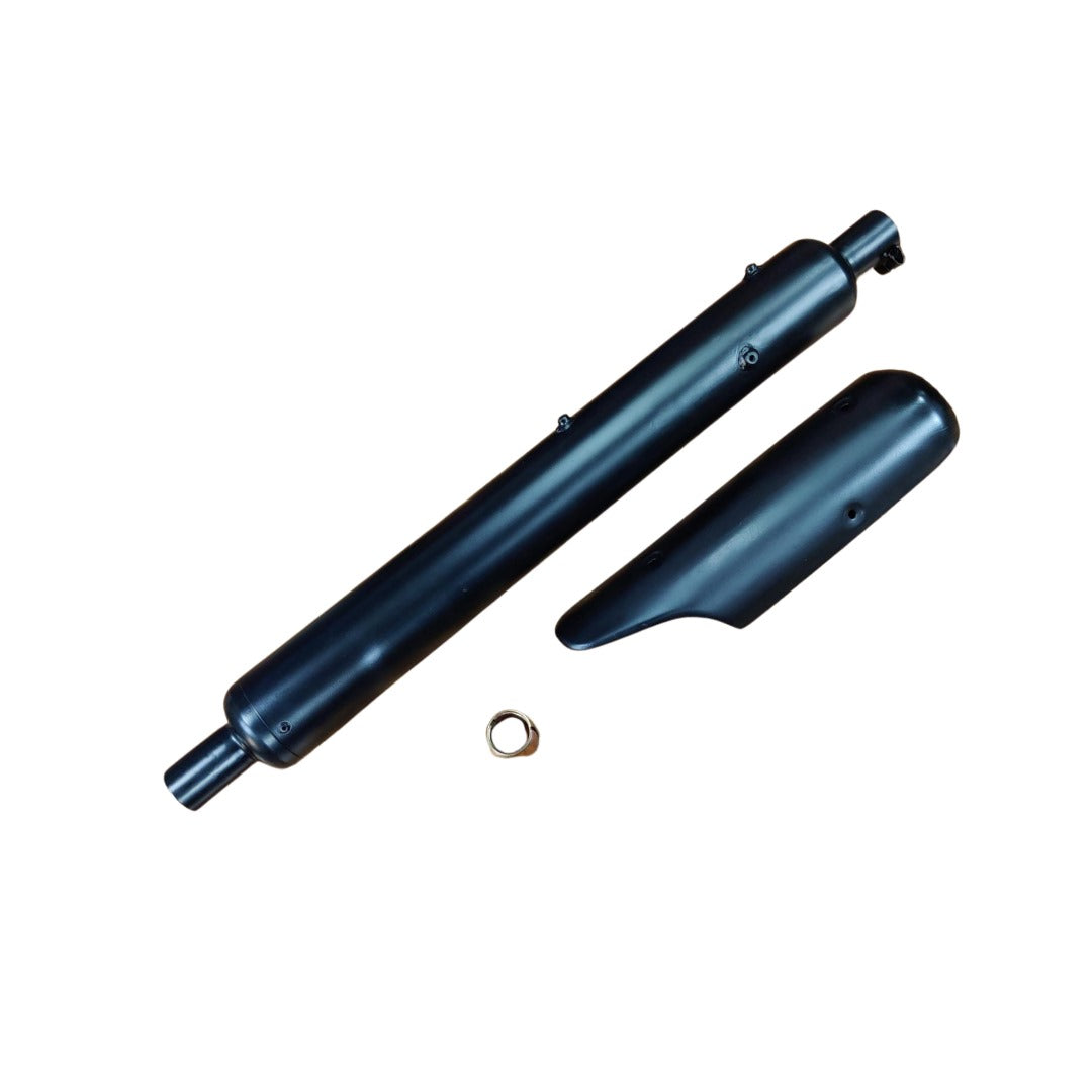 Stock Silencer Replica with Jaali for Royal Enfield Classic 350-500cc, Standard 350-500cc & Electra BS3/BS4/BS6