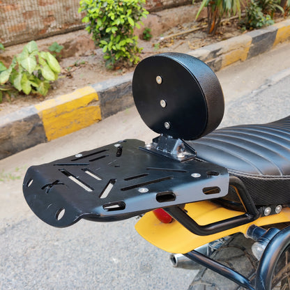 Top Rack Cushion with Backrest for Yezdi Scrambler