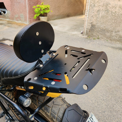 Top Rack Cushion with Backrest for Yezdi Scrambler