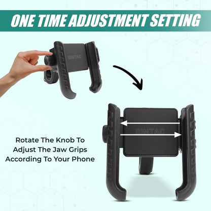 Simtac Quick Lock Jaw Grip Mobile Holder with Universal Fitment for Bikes & Scooters | JQL1