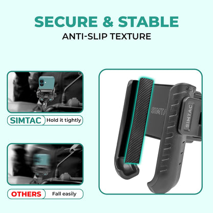 Simtac Quick Lock Jaw Grip Mobile Holder with Universal Fitment for Bikes & Scooters | JQL1