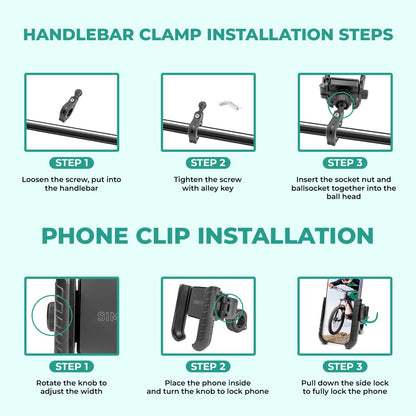 Simtac Quick Lock Jaw Grip Mobile Holder with Universal Fitment for Bikes & Scooters | JQL1