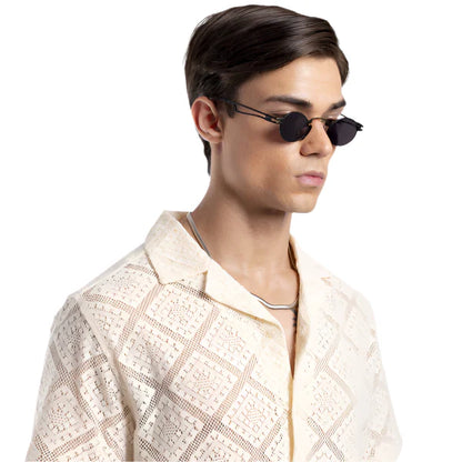 Orbit | Matte Black Round Sunglasses MG3587