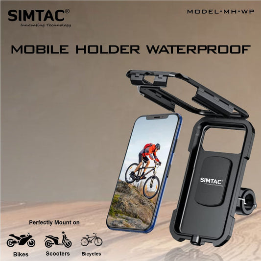 Simtac Waterproof Mobile Holder for Bikes, Scooters & Bicycles