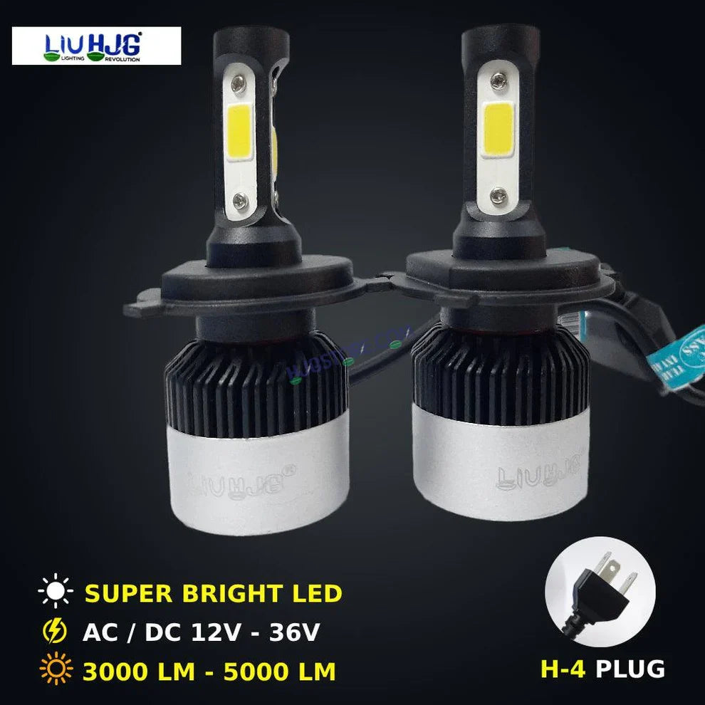 HJG Original Nighteye LED Single Pc Bike Headlight Bulb with H-4 Fitting COB Chips 5000K White, bike (Pack of 1)