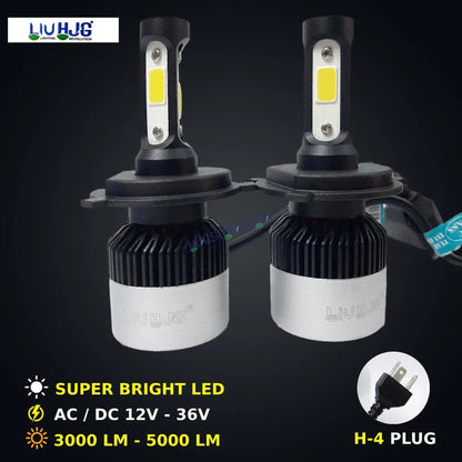 HJG Original Nighteye LED Single Pc Bike Headlight Bulb with H-4 Fitting COB Chips 5000K White, bike (Pack of 1)