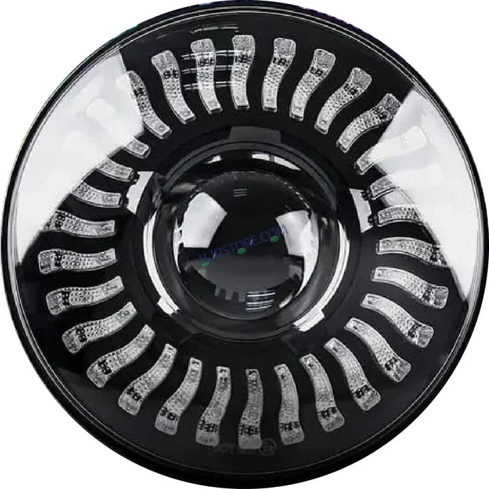 HJG 7 Inch White LED Headlight Chakra Headlight Assembly for Thar Royal Enfield | 75-120W CREE/Osram LED Chip Multi color Compatible with Royal Enfield, Jeep, Thar, Gypsy