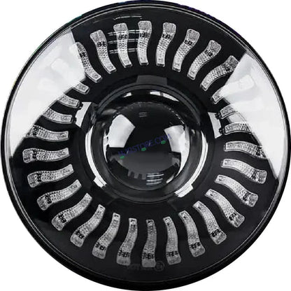 HJG 7 Inch White LED Headlight Chakra Headlight Assembly for Thar Royal Enfield | 75-120W CREE/Osram LED Chip Multi color Compatible with Royal Enfield, Jeep, Thar, Gypsy