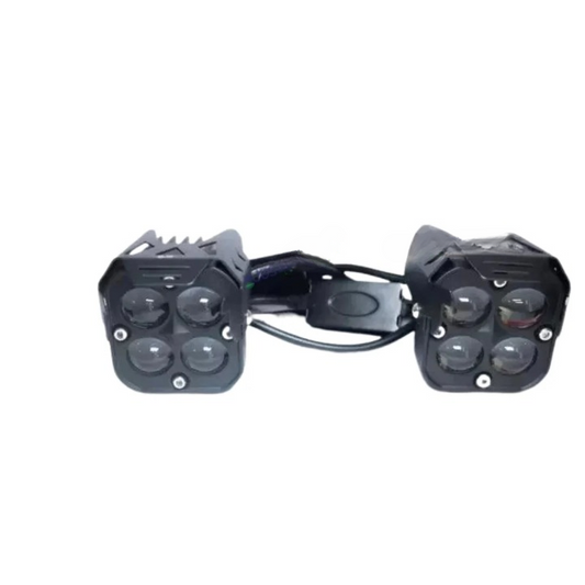 HJG 4X4 Original Devil Eye 120W Fog Light – Red, White, & Yellow LED Laser Spotlight for Bike/Car/Jeep (Pair)