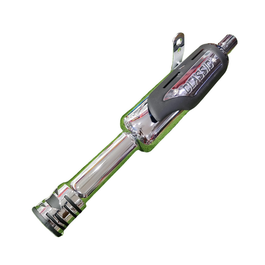 K Indore Chrome Exhaust for All Bikes | Sleek Chrome Finish | High-Performance Exhaust