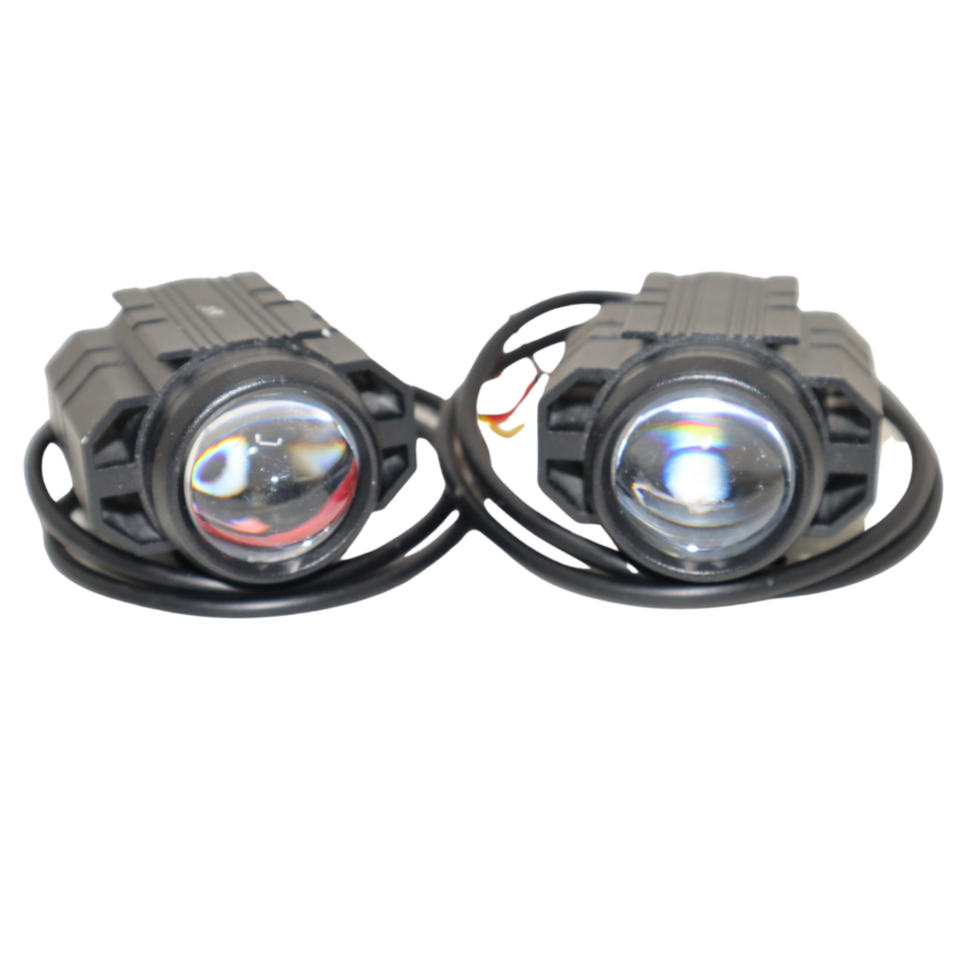 Premium Mini Drive LED Fog Light Double Color (White & Yellow) for Cars & Bikes