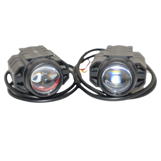Premium Mini Drive LED Fog Light Double Color (White & Yellow) for Cars & Bikes