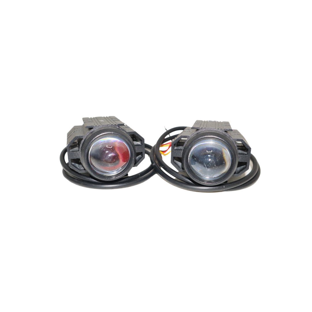 Premium Mini Drive LED Fog Light Double Color (White & Yellow) for Cars & Bikes
