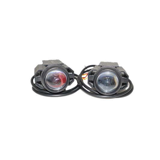 Premium Mini Drive LED Fog Light Double Color (White & Yellow) for Cars & Bikes