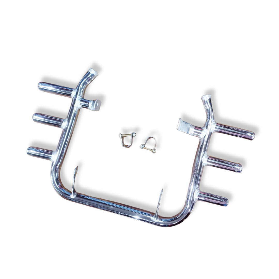 3-Rod Chrome Leg Guard forJawa 42 Bobber, Jawa FJ,  All Jawa Models & Yezdi Roaster 0r Yezdi Scrambler