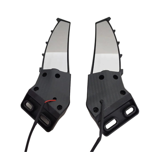 Universal Motorcycle Rear View Mirror | Motorbike CNC Wing  With Light For All Sports Bike R15/MT15/Aerox -Carbon Dip