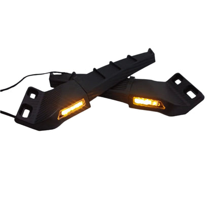 Universal Motorcycle Rear View Mirror | Motorbike CNC Wing  With Light For All Sports Bike R15/MT15/Aerox -Carbon Dip