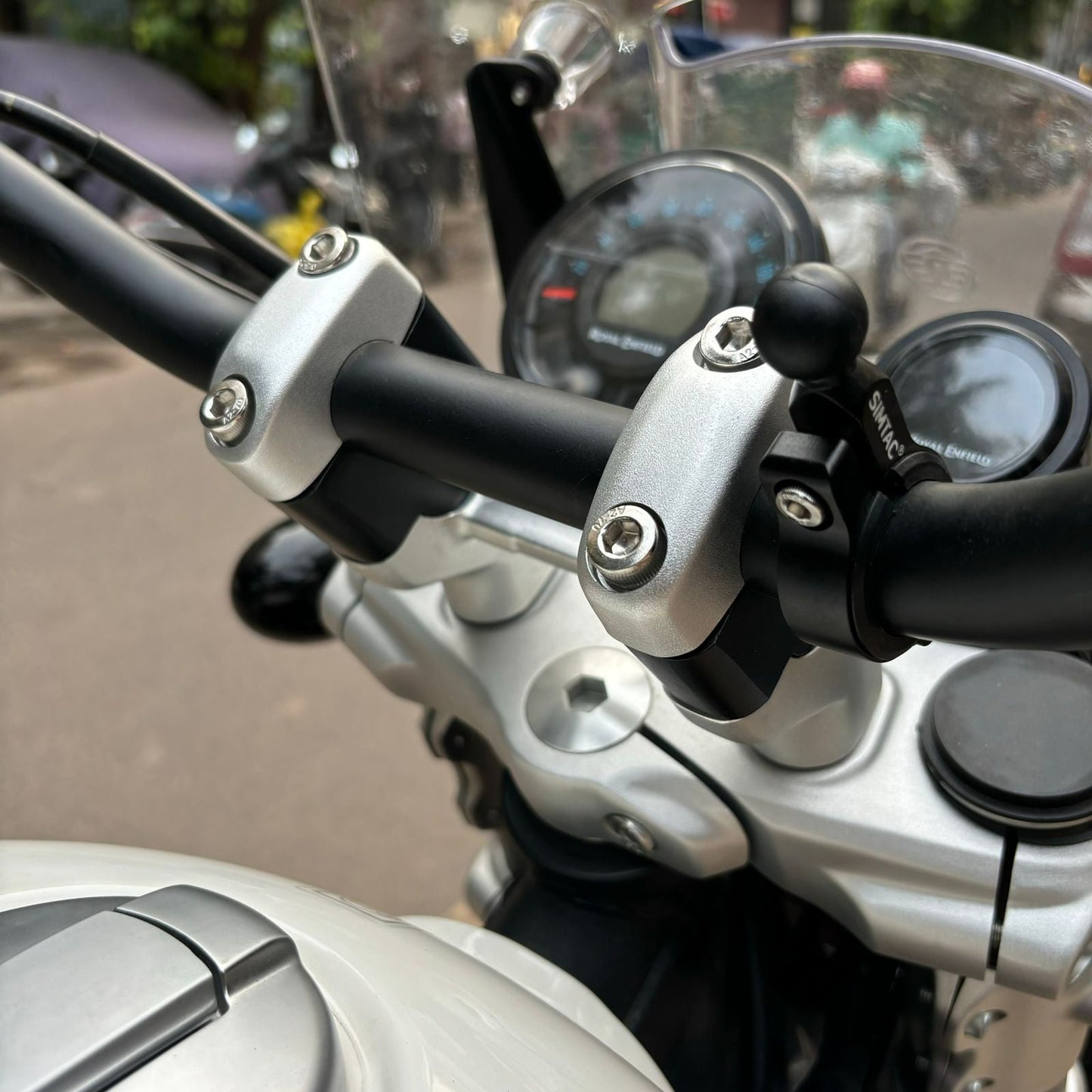 Handle Bar Riser Black | Enhanced Comfort & Control | Compatible with Royal Enfield Super Meteor 650
