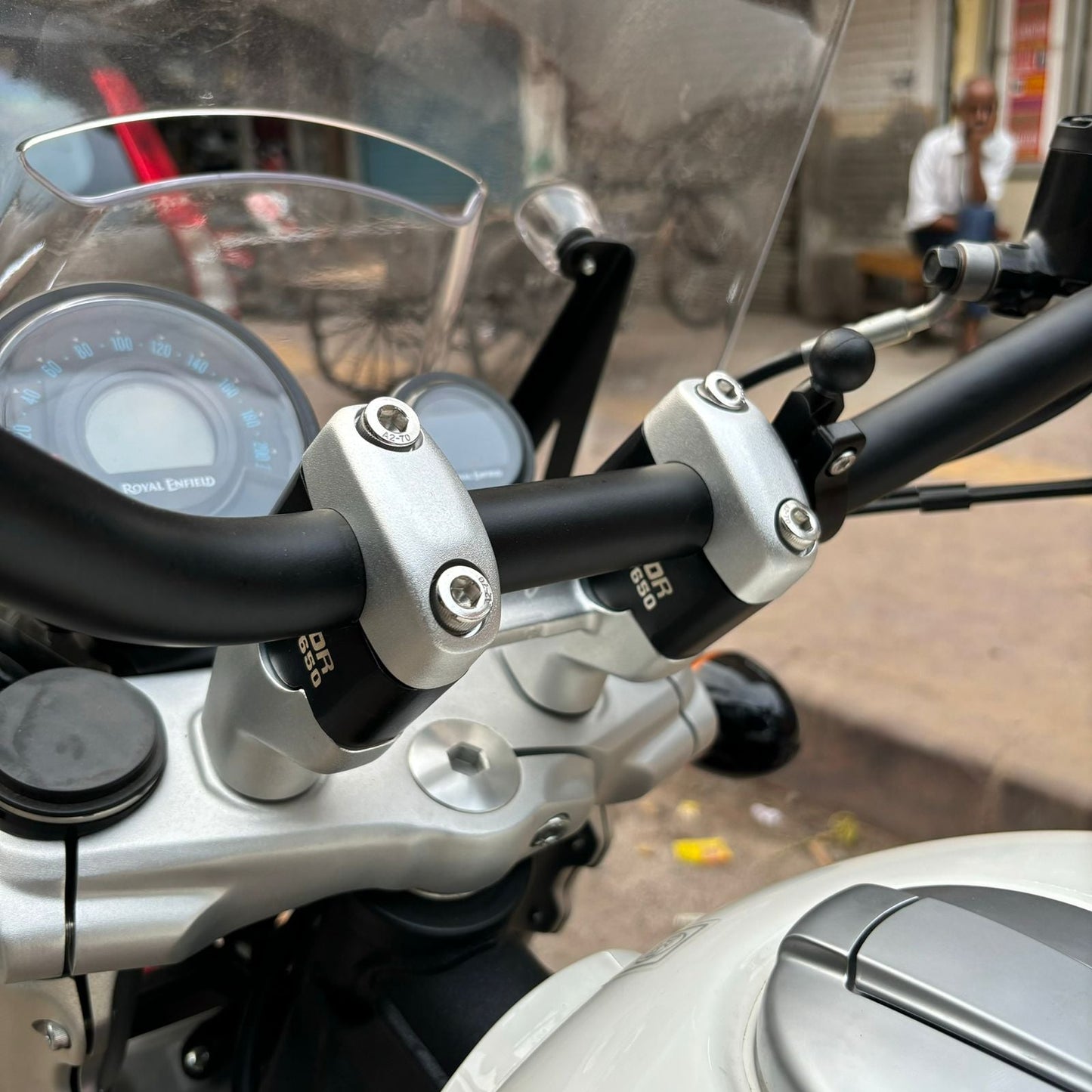 Handle Bar Riser Black | Enhanced Comfort & Control | Compatible with Royal Enfield Super Meteor 650