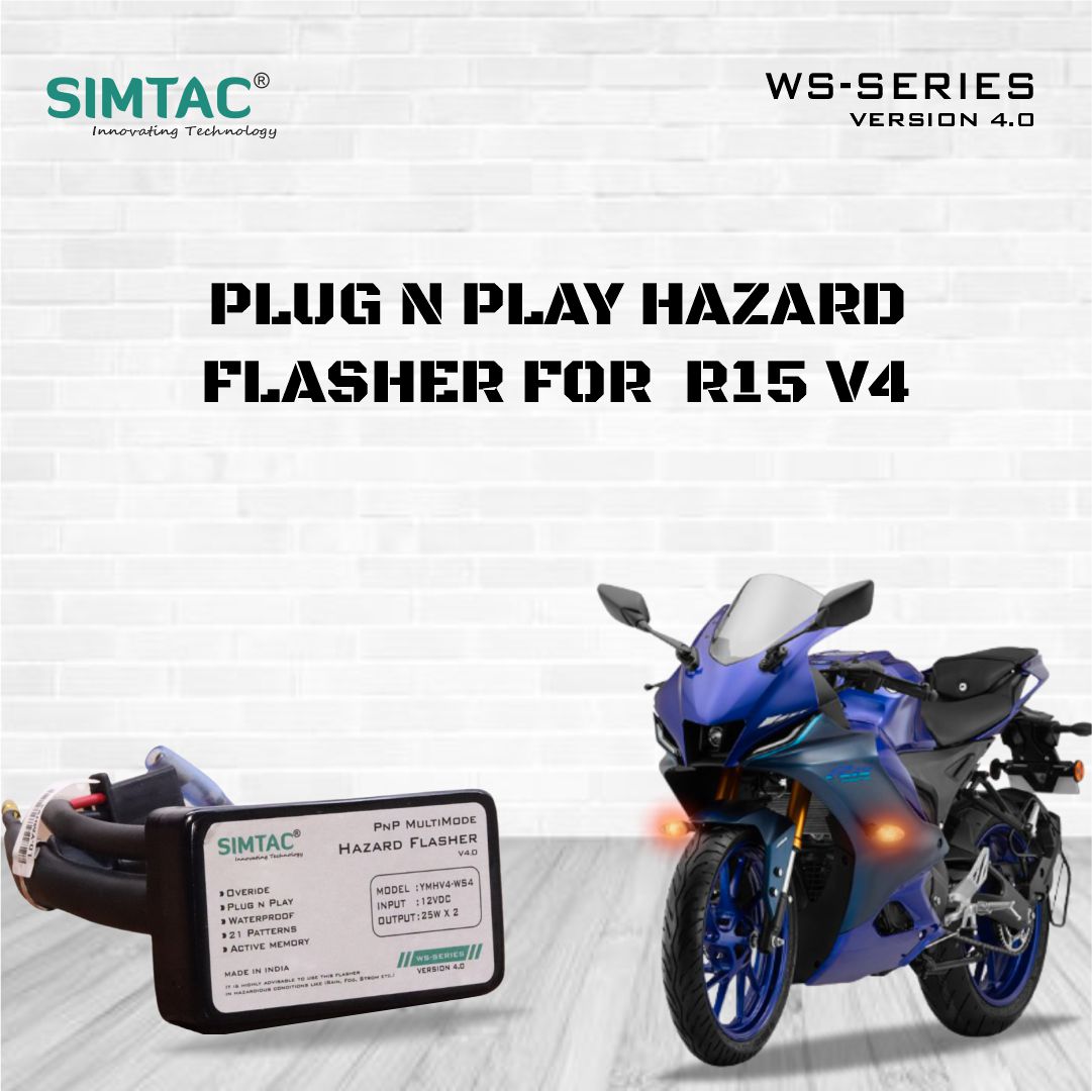 Yamaha R15 V4 Simtac PNP Hazard Flasher Adapter with Switch [V6.0] - YMHV4 - WS4