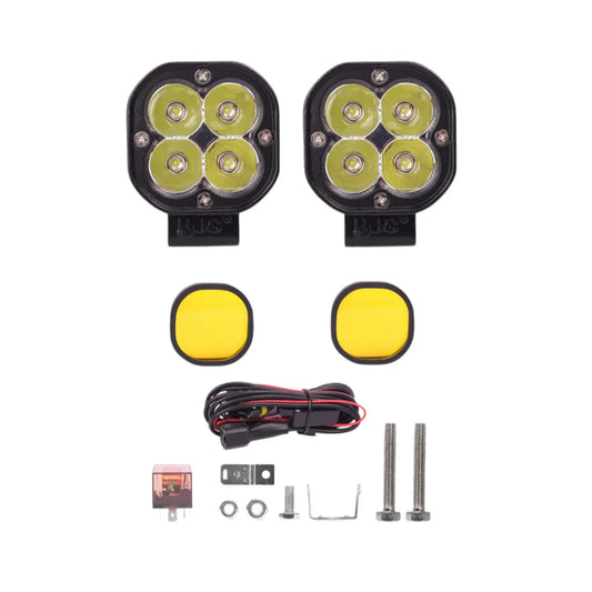 LIU HJG Mini 4 LED Fog Light with Harness (80 Watts) | Compact, Powerful Fog Lights for Bikes (Pack of 2)