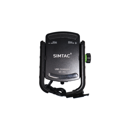 Simtac Super Grip Mobile Holder with QC 3.0 Charger for Bikes/Scooters | MHC3