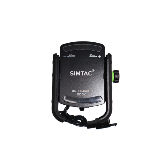 Simtac Super Grip Mobile Holder with QC 3.0 Charger for Bikes/Scooters | MHC3
